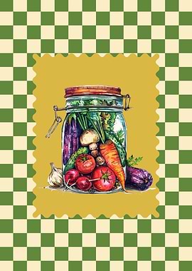 Jar of Pickled Vegetables