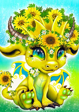 Sunflower Baby Dragon