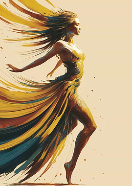 Woman in Flowing Dress