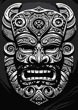 Tribal Mask Illustration