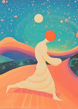 Surreal Figure in Landscape