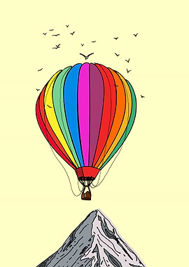 Rainbow Hot Air Balloon