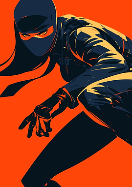 Ninja Girl Minimalist Art