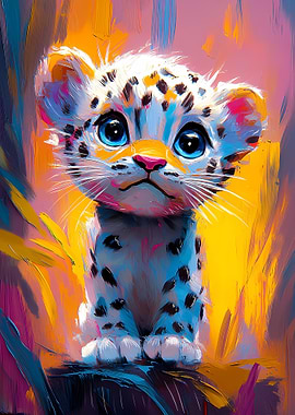 Cute Leopard Cub Painting