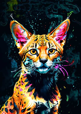 Neon Serval Cat