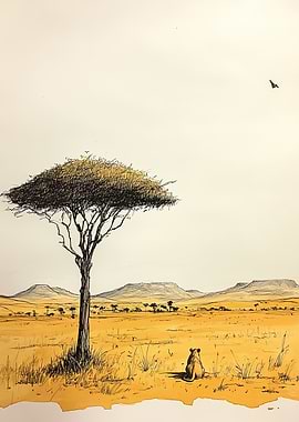 Lioness in the Savanna