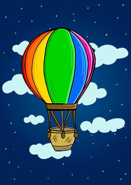 Rainbow Hot Air Balloon