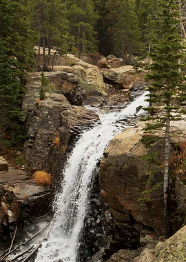 Waterfall in Rocky Mountains