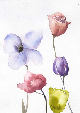 Watercolor Flower Bouquet