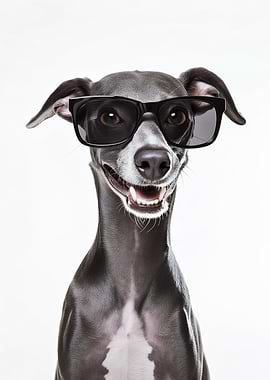 Cool Greyhound Dog in Sunglasses