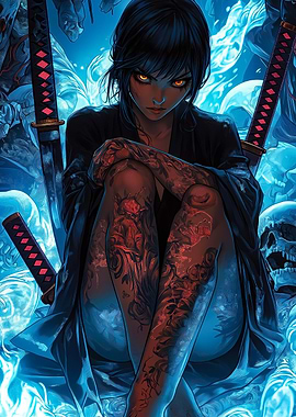 Tattooed Anime Warrior