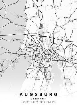 Augsburg Germany City Map