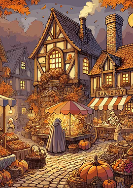 Medieval Market Scene