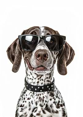 Cool German Shorthaired Pointer Dog in Sunglasses