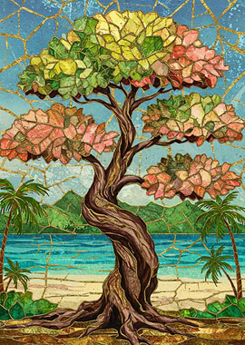 Tropical Tree Glass