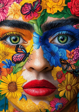 Floral Face Art