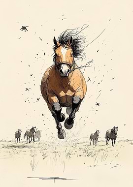 Running Horse Illustration