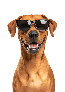 Cool Rhodesian Ridgeback Dog Wearing Sunglasses
