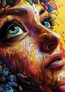 Abstract Woman Eyes Portrait