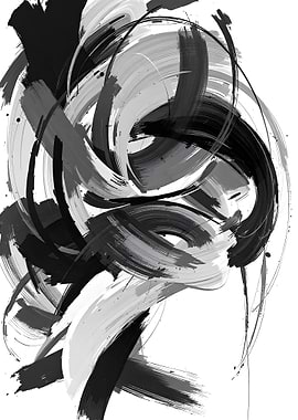 Abstract Black and White Swirls