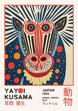 Yayoi Kusama Mandrill No.7 Exhibition Poster