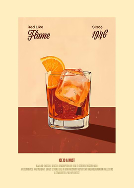 Negroni Cocktail Poster