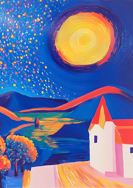 Sunlit Village Landscape