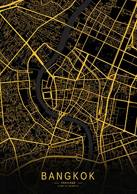 Golden Bangkok City Map