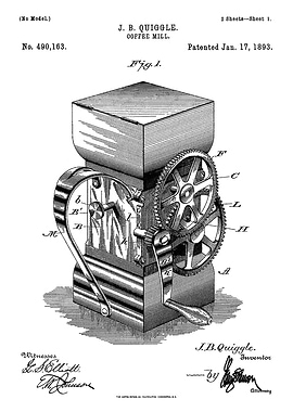 Coffee Mill Patent Illustration