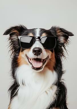 Collie Cool Dog in Sunglasses