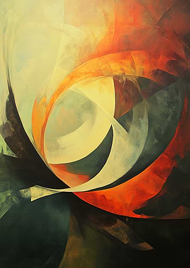 Abstract Art with Swirling Shapes