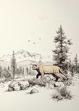 Mountain Cougar Drawing