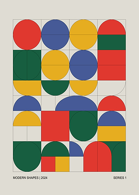 Bauhaus Geometric - Modern Primary Colors