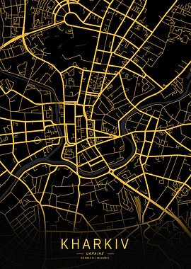 Golden Kharkiv City Map