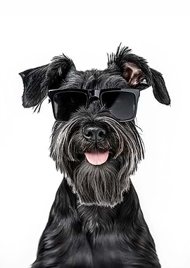 Cool Giant Schnauzer Dog in Sunglasses