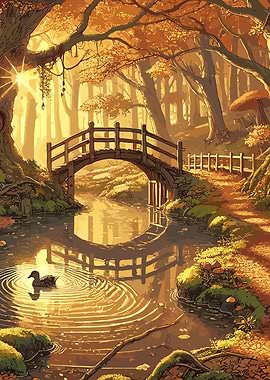 Autumn Forest Bridge