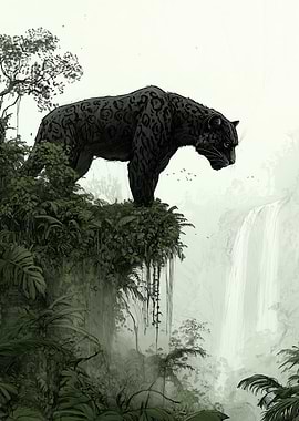 Black Panther on Cliff