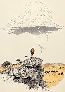 Lion on a Cliff