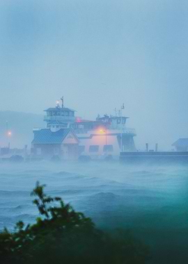 Ferry in Stormy Weather