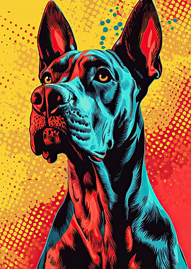 Dog Portrait in Pop Art Style