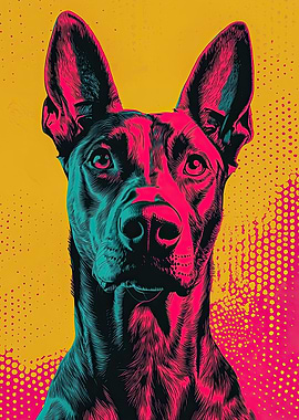 Dog Portrait in Pop Art Style