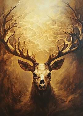 Golden Deer Skull