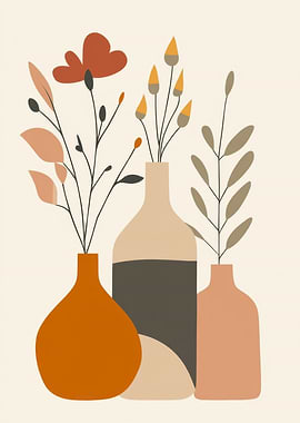 Abstract Floral Vases