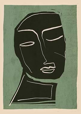 Minimal Abstract Art Face 2