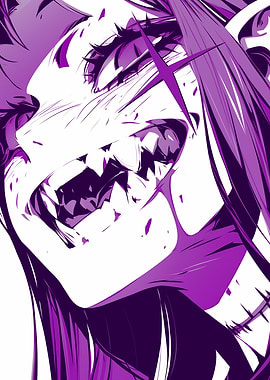 Anime Girl with Sharp Teeth