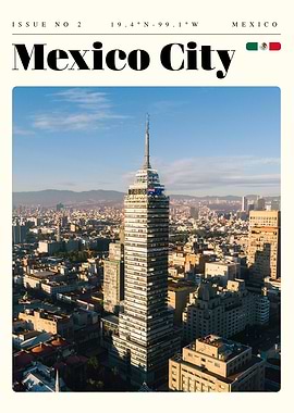 Mexico City Travel Art Poster