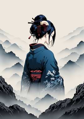 Geisha in Mountains