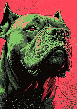 Green Dog Portrait
