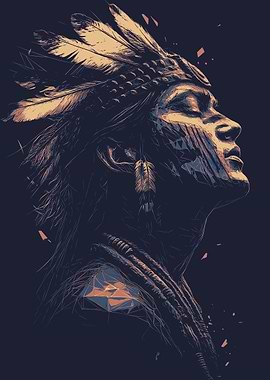 Native American Warrior Portrait