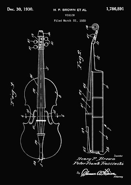 Violin Patent Print